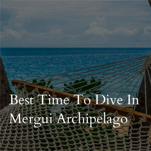 Hammock overlooking sea with text about Mergui Archipelago