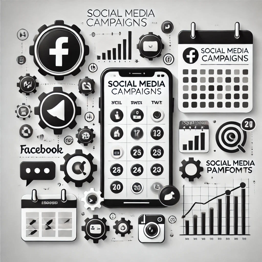 Infographic on social media campaigns and platform analytics