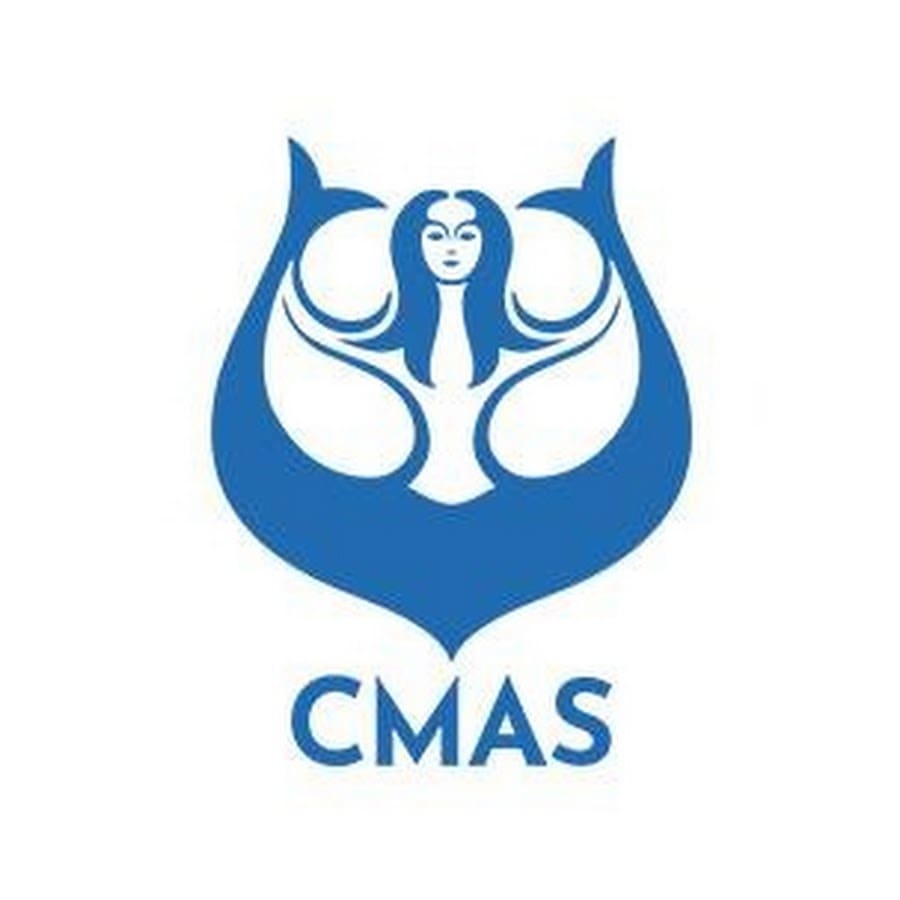 CMAS logo featuring stylized woman and dolphins