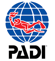 PADI logo with diver silhouette and globe