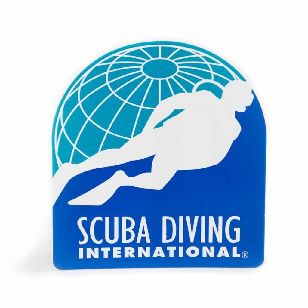 Scuba Diving International logo with diver silhouette