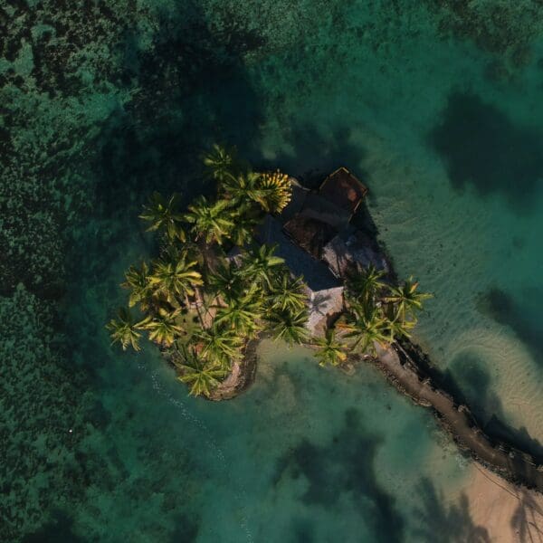 bird's-eye view of island