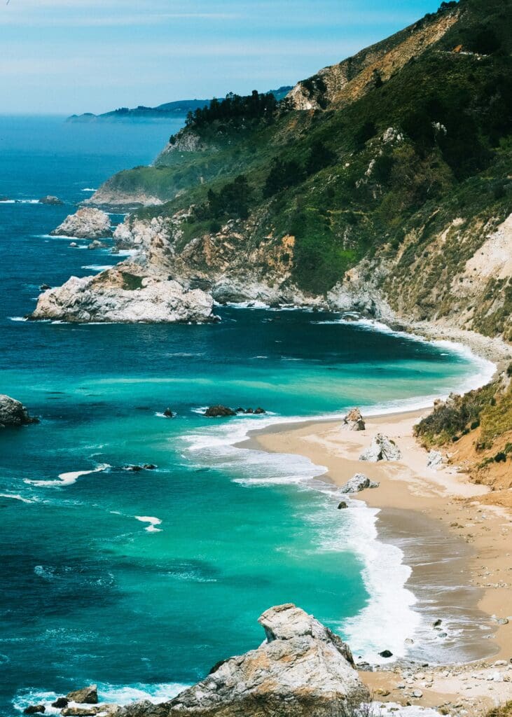 Scenic coastal view with cliffs and turquoise waters